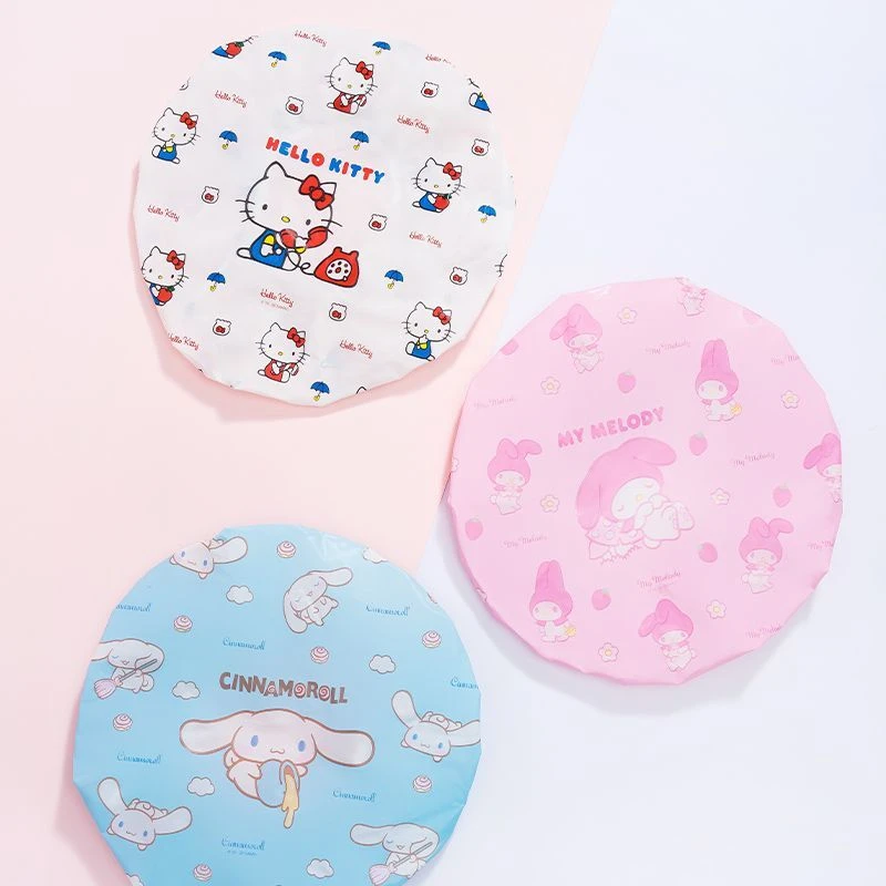 Swim Hat Silicone - ハローキティのかわいいシリコン製スイムキャップ、大頭囲用、締め付けなし、快適な防水スイミングハット