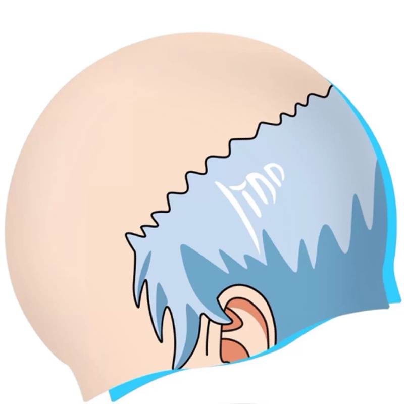 Swim Hat Silicone - 新しい面白いハゲ頭スイムキャップ地中海プリントシリコン防水滑り止め水泳帽子ユニセックスプールビーチパーティー用品用