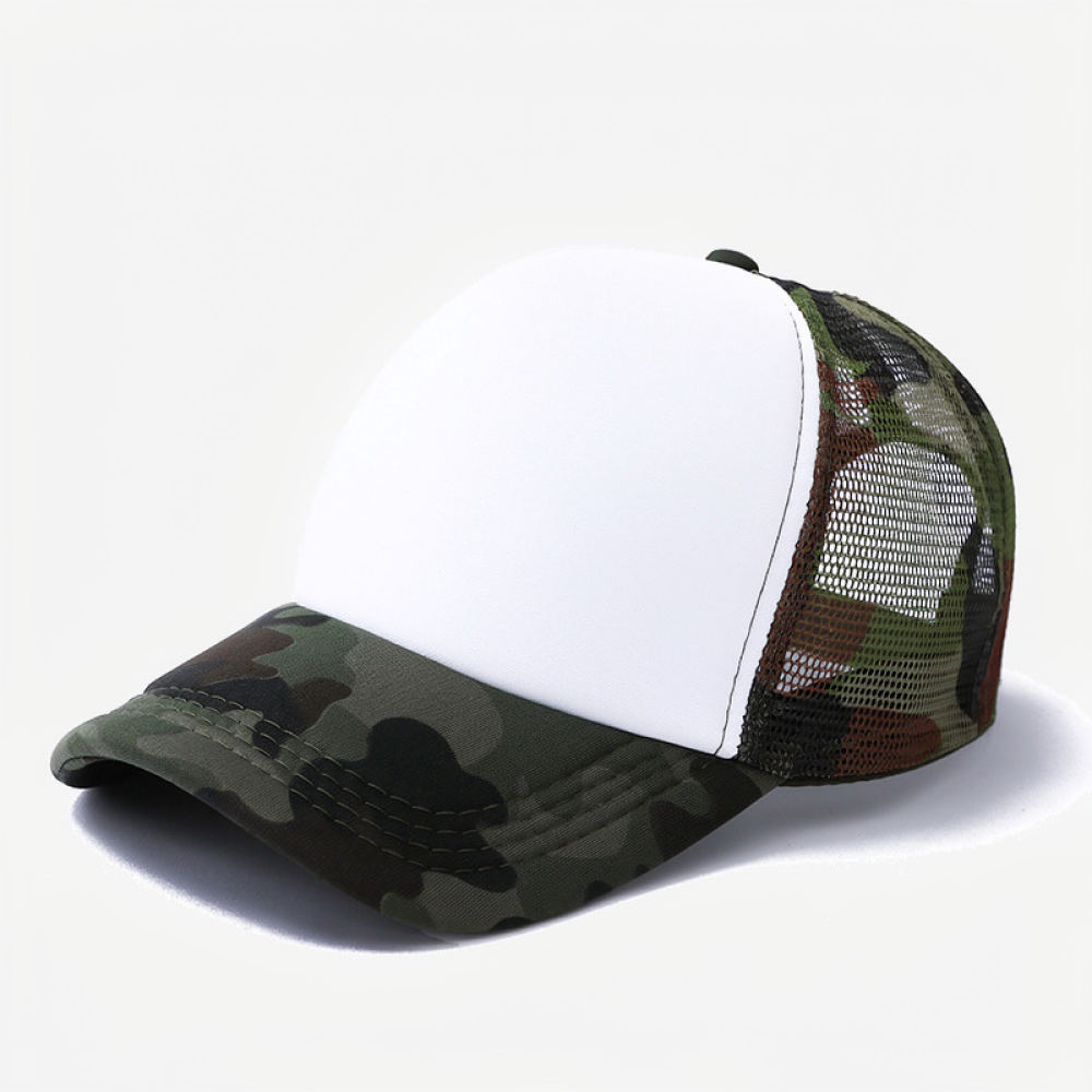 Trucker Cap Mesh - 夏用、男女兼用、通気性の良いメッシュ素材のキャップ。星柄のデザインが施された、調整可能なスポンジ付きの野球帽。屋外での日よけに最適。