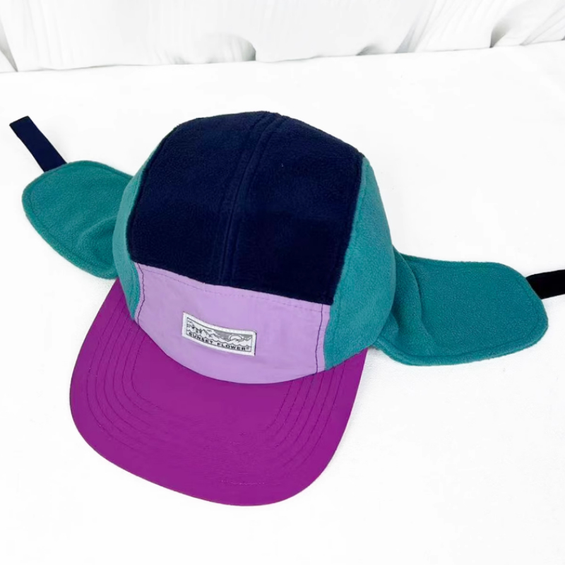 韓国製冬用ポーラーフリースカラーブロック五枚パネルフライング - Corduroy Cap 5 Panel のレビューと価格