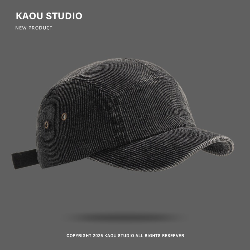 日本のレトロな無地コーデュロイ5パネル野球帽、秋冬男女兼用、 - Corduroy Cap 5 Panel のレビューと価格