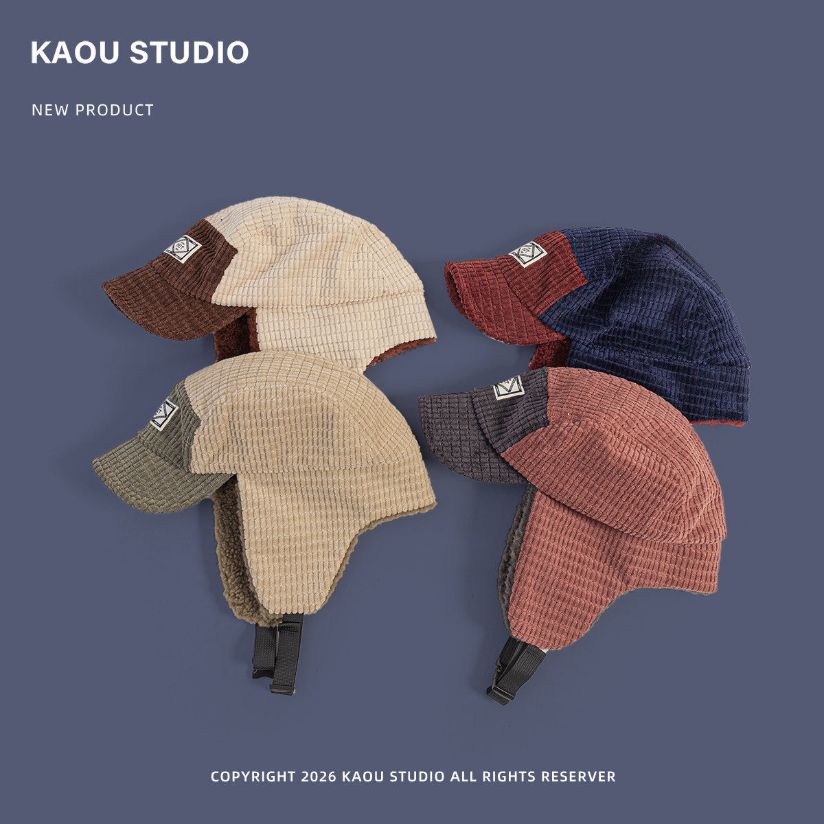 韓国風ワッフルコーデュロイ素材のヴィンテージトラッパーハット - Corduroy Cap 5 Panel のレビューと価格