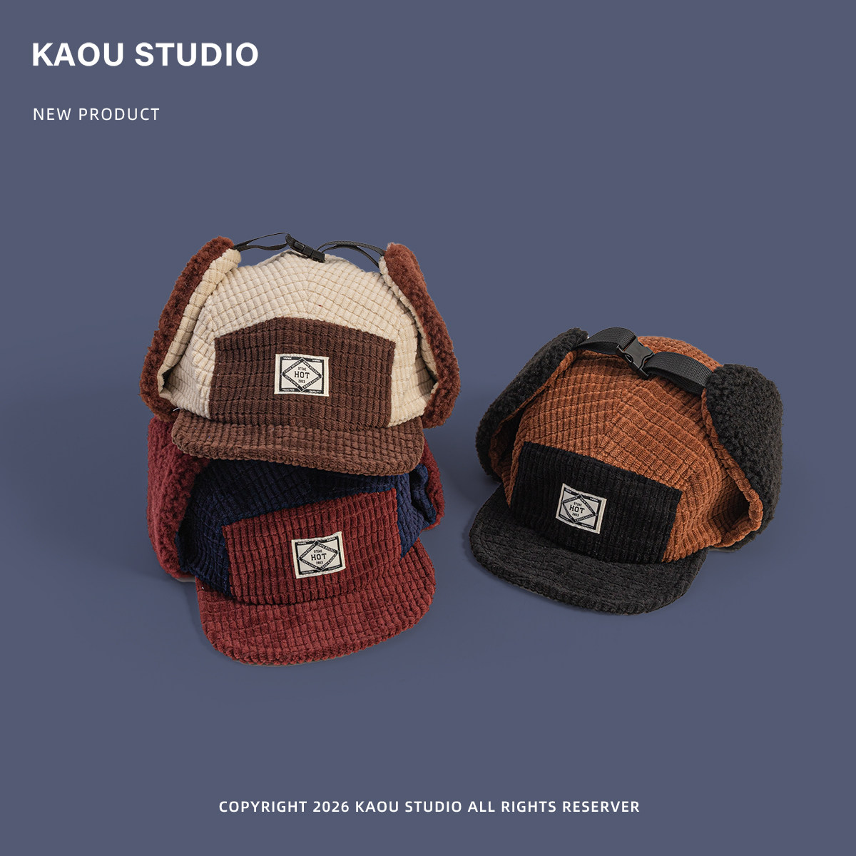 韓国風ワッフルコーデュロイ素材のヴィンテージトラッパーハット - Corduroy Cap 5 Panel のレビューと価格